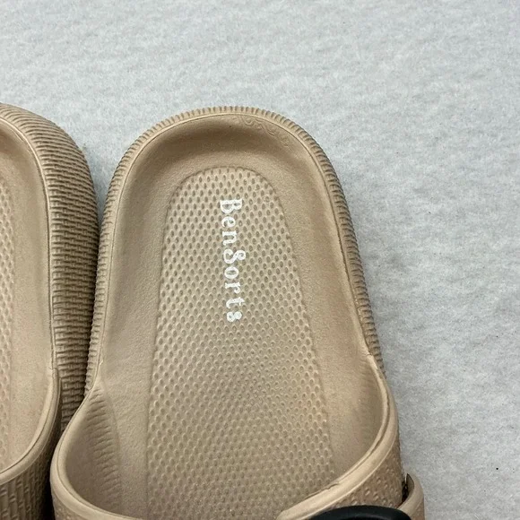 BenSorts Slide Sandals Double Buckle Beige Tan Size 40-41 Womens Comfort Slides - Picture 7 of 11